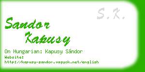 sandor kapusy business card
