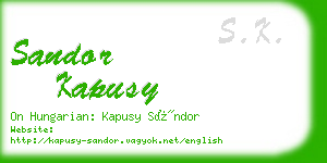 sandor kapusy business card